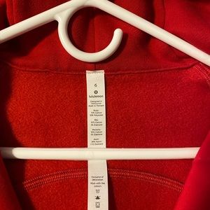 Lululemon Red scuba hoodie iv size six